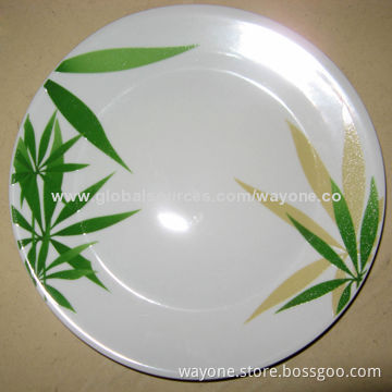 7.5-inch x (19cm) porcelain flat plate, bamboo, withstanding high temperature and freezing
